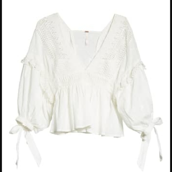 Free People Drive You Mad Blouse Ivory NWT - Picture 11 of 16